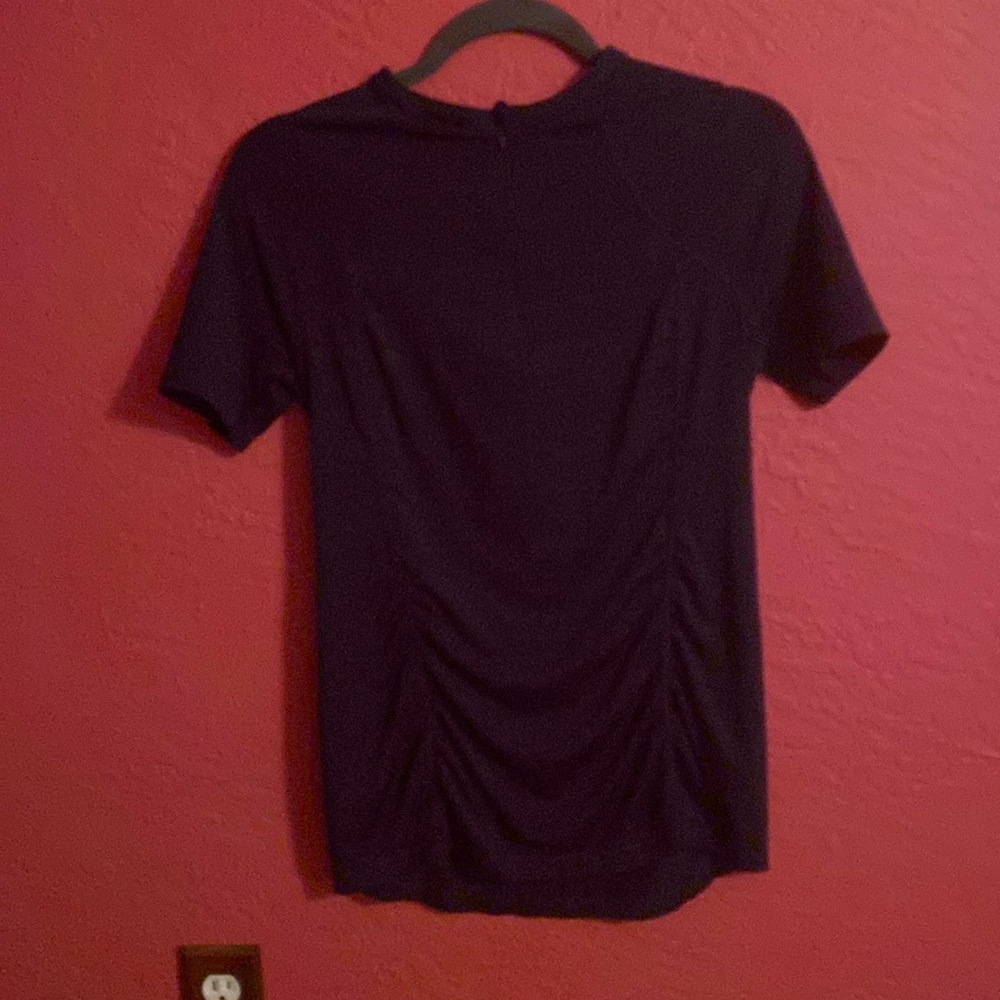 Athleta Pacifica Zip Fitted Top Dark Navy Size Small